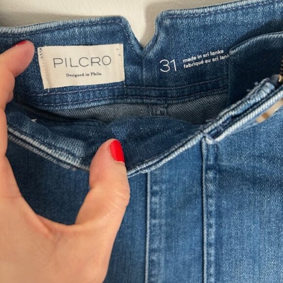 NWT Pilcro Anthropologie- The Kit High-Rise Blue Utility Shorts- Size 31 - Picture 6 of 8